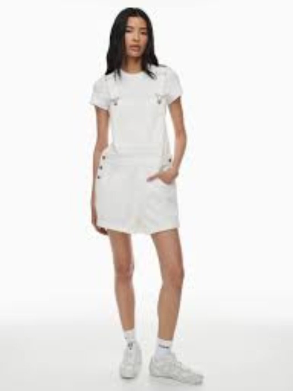 Honors Vintage 5-Pocket Adjustable Denim Shortalls, White - Size XL
